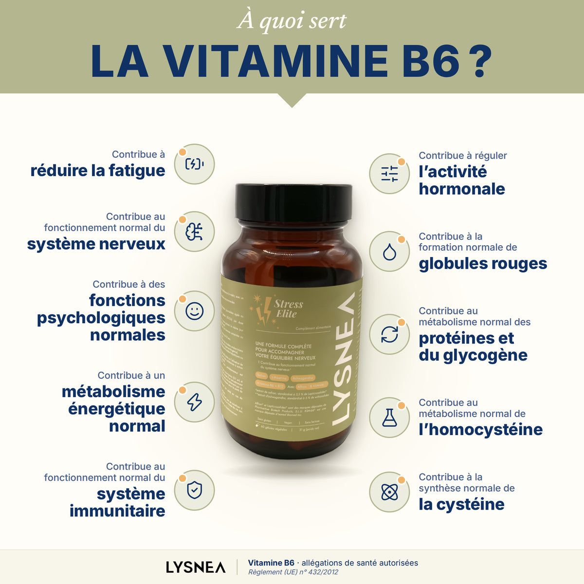 Complément alimentaire - LYSNEA Stress Elite : 5 actifs